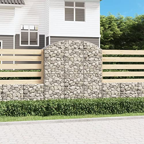 Homgoday Korb Gabione mit Bogen 150 x 50 x 160/180 cm aus verzinktem Eisen, Gabionen aus Metall für Steine, Gabionen für den Garten, Gabionen, Blumenkästen