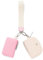 Mum's Memory Mini-Geldbörse mit umlaufendem Reißverschluss für Damen, Doppeltasche, Handgelenk, tragbar, Schlüsselanhänger, Geldbörse, Münztasche, Mini-Frauen-Münzfach, Rosa/Weiß, Bb009