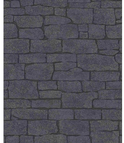 Erismann Tapete | Kollektion Imitations 2 | 10091-15 | Vliestapete | Stein/Beton | 0.53 x 10.05 m | Schwarz | Wohnzimmer | Flur | Büro | Küche | Wohnräume