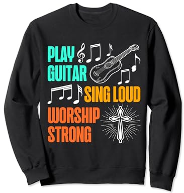 Gitarre spielen Singen Laute Anbetung Starke Gitarre Liebhaber Musik Sweatshirt