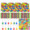 Bausteine Mitgebsel Kindergeburtstag 86 Pcs, Party Mitgebsel Set, Geburtstag Geschenktüte 12, Schlüsselanhänger 12, Schnapparmband 12, Aufkleber 50, für Kinder Party Supplies Giveaway Gastgeschenk