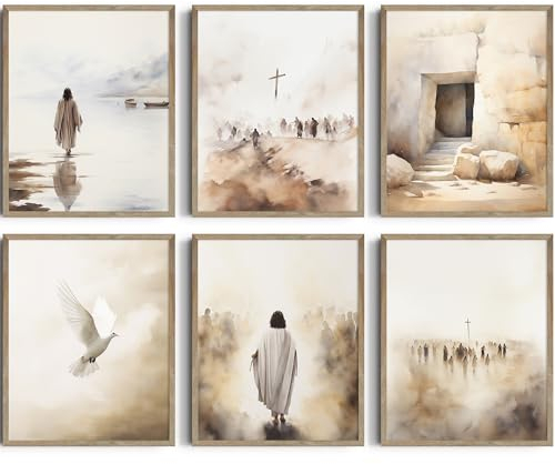 Jesus-Poster, Jesus-Bilder für die Wand, ungerahmt, 20,3 x 25,4 cm, Jesus-Gemälde, Jesus-Wanddekoration, Jesus-Wandkunst, christliche Wanddekoration, Jesus-Dekor