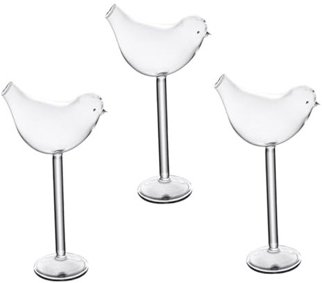 PRETYZOOM 3pièces Verres à Vin Verre Transparent Oiseau Pour Cocktails Élégants Pour Fêtes Et Banquets