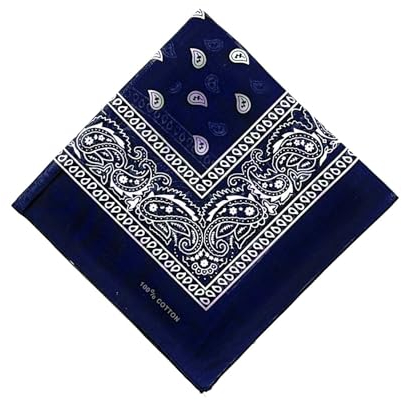 FASHION YOU WANT Schals & Tücher Bandana Halstuch Bikertuch Nickituch Kopftuch Baumwolle Mundschutz Piratentuch ideal für Karneval Fasching Karnevalskostüm (dunkelblau)