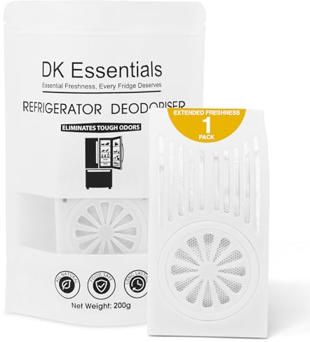 Kitchen Essential (1 pack) Fridge Deodorizer - Natural Bamboo Charcoal Odor Absorber | Eco-Friendly Freshener for Refrigerators, Freezers, Lunch Bags | Long Lasting, Unscented, Odor Remover.