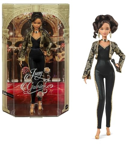 Barbie Signature Doll, Juan Gabriel Collectible in Chic Black and Gold Suit with Cropped Jacket and Golden Accessories