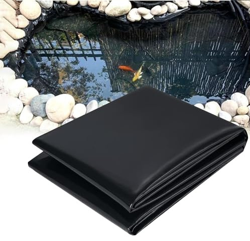 Ywanwj 7X7m Teichfolien Fisch und Pflanzenfreundlich Teichfolie Schwarz Teichplane Teichmembran Fountain Teichleiner Teichhäute Liner Wasserdichtes Futter Tuch Für Garten,Schwimmteich
