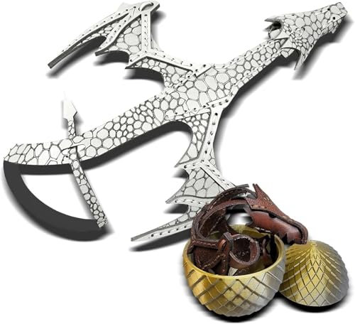 Glenmi Einzigartige 3D-gedruckte Drachen-Schmuckstücke auf verstellbarem Lederarmband, ideal for Cosplay und als Accessoire(White)