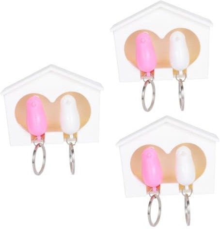 CAXUSD 3sätze Vogelhaus Schlüsselanhänger Schlüsselhalter Für Wanddekoration Multifunktionale Vogel-nest Form Zufällige Farben Für Vogel-liebhaber
