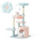 EROMMY Cat Tree 110CM,Flower Tower with Scraching Post & Cat Condo & Hammock for Indoor Cats,Pink and Blue