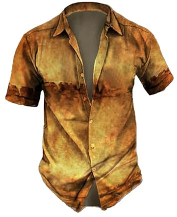 Chemises d'affaires décontractées en flanelle pour hommes, chemises à manches courtes pour hommes, chemises en lin à manches courtes pour hommes, jaune, XL