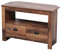 Rustikaler TV-Eckschrank aus Holz, mit 2 Schubladen und Ablagefach für Wohnzimmer, 85 x 39 x 58 cm