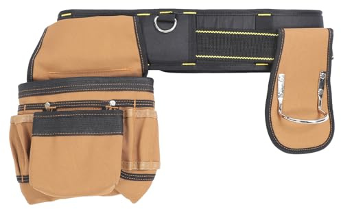 Tool Belt Detachable Pouch Adjustable Waist Quick Release Waist Tool Bag with Hammer Holder for Construction Workers