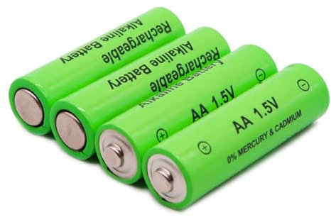 DIIOOMIEEU 4 pilas alcalinas recargables de 1,5 V, pilas AA recargables de larga duración, solución de energía para dispositivos electrónicos