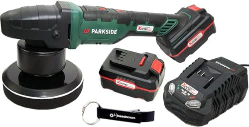 HEADNMORE® Bundle - PARKSIDE® 20V Akku Winkelschleifer Winkelpolierer PPMAS 20 + HEADNMORE® Schlüsselanhänger (2x4Ah Akku)