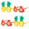 SAIIURV 4 Stück Sonnenbrillen Ananas Wassermelone Hawaii Lustige Brillen Sommer Strand Thema Requisiten Neuheit Brillenrahmen Geburtstag Party Dekorationen für Karneval Festival Zubehör (4 Stück)
