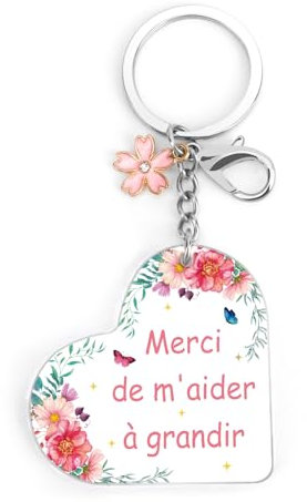 Cadeau Maitresse D'école Acrylique Porte Clef Cadeau Merci De M'avoir Aidé à Grandir Creche Cadeaux Atsem Maitre Nounou Professeur Prof Maîtresse Anniversaire Noël Retraite Fin D'année Remerciement