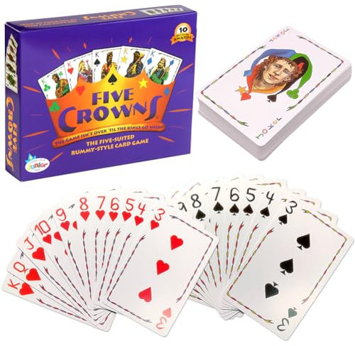 JhavexToy Familie Kartenspiel Fünf Crowns Poker Brettspiel Essentielle Kartenspiele für Familie Sammeln Kartenspieles für Junge Erwachsene können 1-bis 7-Spieler unterhalten