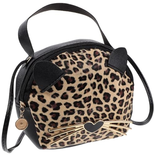 Homoyoyo Kleine PU Tragetasche Für Lässige Leopard Umhängetasche Mit Cartoon Katzenohren Braune Handtasche Für Reisen Shopping Frauen