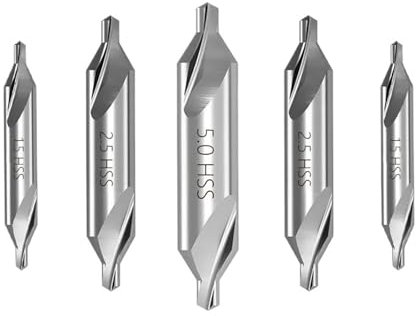 OZXJW 1 Broca Central combinada HSS de 60 Grados, Broca de núcleo de 1,0-6,0 mm, Herramientas de perforación de Metal, Broca avellanada Angular.(1.0mm)