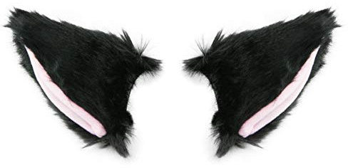 Haarspangen mit Katzenohren, 1 Paar Katzenohr Haarklammer, Haarspangen für Mädchen, Plüsch Katzenohr Haarnadel, katzenohren Haarreif, Cosplay Requisiten Haarnadel, für Mädchen und Damen (A, Schwarz)