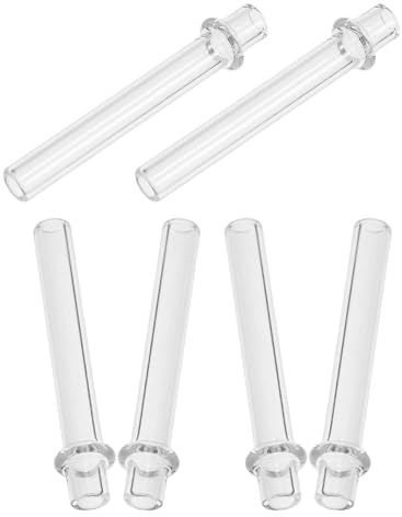 MOTHNUR Lot de 6 supports de mèche en verre - 4 mm de diamètre x 25 mm de long - Pour lampes à huile - Résistants à la chaleur - Flamme uniforme