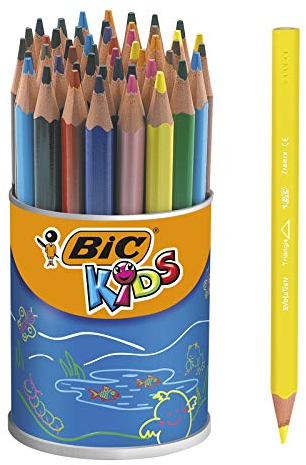 BIC Kids Evolution ECOlutions Triangular Colouring Pencils - Pack of 48 Pencils in Assorted Colours