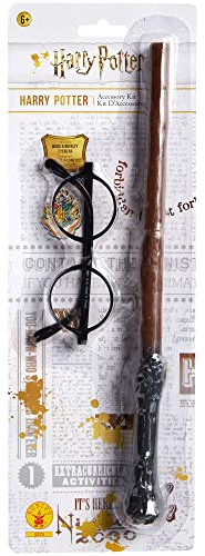 Rubies Accessoires für Harry-Potter-Kostüm, Zauberstab und Brille