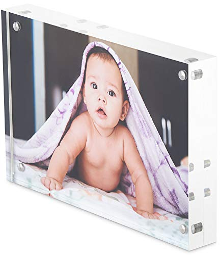 6 x 4 Inch Acrylic Photo Frame/Block, Free Standing, Use Horizontally or Vertically