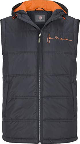 Jan Vanderstorm Herren Outdoorweste Nithard | Funktionsweste mit Reißverschluss | Kapuze | warmes Futter | große Größen L-7XL
