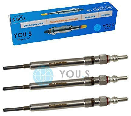 3 Stück YOU.S Original Glühkerzen Länge: 126,0 mm Spannung: 4,4 V - 03L963319
