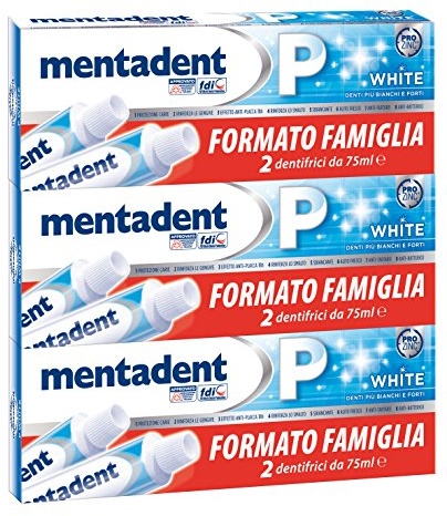 Mentadent Zahnpasta White - 6er Pack (6 x 75 ml)