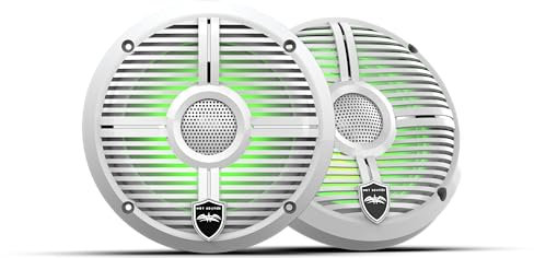 Wet Sounds Recon 6 XW-W RGB LED Recon Series 6.5 60-Watt RMS Coaxial Speakers with White XW Grilles (Pair)