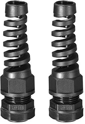 uxcell PG11 Cable Gland Waterproof IP68 Nylon Joint Adjustable Locknut with Strain Relief for 6-10mm Dia Wire, 2 Pcs