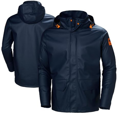 Helly Hansen Workwear Men's Gale Waterproof Rain Jacket, Navy, 3XL