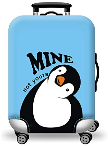Koffer Abdeckungen, Kofferhülle Elastisch Kofferhülle 18-32 Zoll Kofferschutzhülle Gepäck Cover Blauer Pinguin Reisekoffer Hülle Kofferschutz Luggage Cover (M für 22-25 Zoll Gepäck)