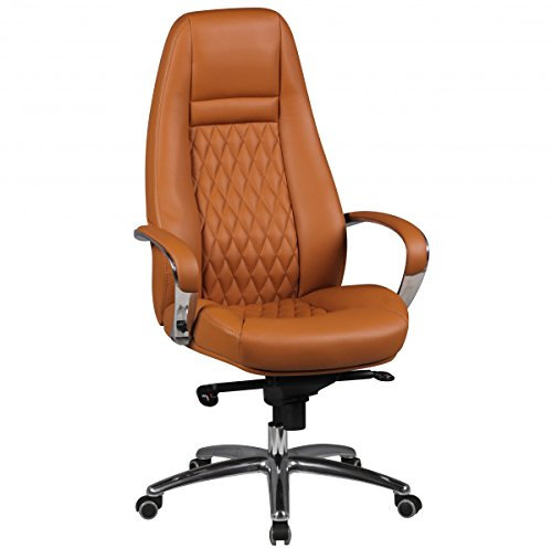 KADIMA DESIGN Bürostuhl Madrid Echtleder Caramel Chefsessel Schreibtischstuhl Leder