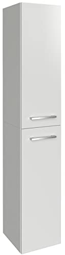FACKELMANN Hochschrank B.Style/Badschrank mit gedämpften Scharnieren/Maße (B x H x T): ca. 30 x 162 x 31,6 cm/hochwertiger Schrank fürs Bad/Türanschlag Links/Korpus & Front: Weiß