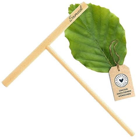 HOFMEISTER® Teig-Verteiler mit individueller Namensgravur für Crepes, Galettes & Pfannkuchen, 22 cm, nachhaltig aus Holz, verteilt den Teig hauchdünn & gleichmäßig, hitzebeständig, Keine Kratzer