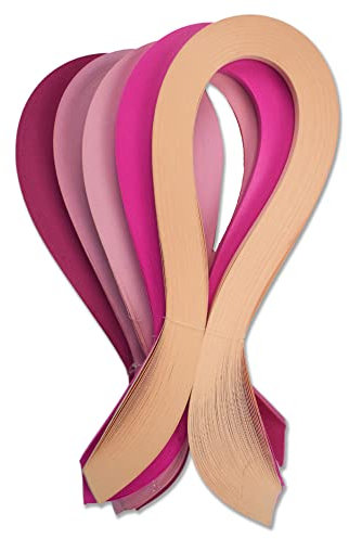 CrafTreat Rosa Quilling-Papierstreifen für Bastelarbeiten – 500 Quilling-Streifen 5 mm – Papier-Quilling zum Dekorieren von Karten, Geschenktüten, Bilderrahmen und Scrapbooking