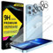 4youquality Screen Protector for iPhone 13 Pro Max with Camera Lens Protector, Tempered Glass Film, 2-Pack Each, [Impact-Resistant][Anti-Scratch][Anti-Shatter][Ultra-Clear]
