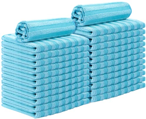 WEAWE Paño de Limpieza de Acero Inoxidable, 24 Piezas (30,5 x 30,5 cm), Limpiador de Acero Inoxidable de Microfibra Premium para electrodomésticos, Estufa y refrigeradores, Lavable y Reutilizable