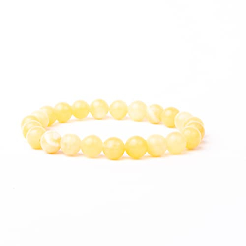 V Vascavi Armband Edelstein, Naturstein als Chakrastein, Heilstein, Ø 6 mm Perlen, MADE IN GERMANY Perlenarmband ca. 20 cm lang, elastisch, Gelber Jade