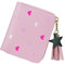 FuninCrea Porte Monnaie Femme avec Pendentif Étoile, Portefeuille pour Femme Porte-Cartes en Cuir PU, Petit Portefeuille Femme Porte-Cartes de Crédit, Porte Feuilles pour Femme (Rose)