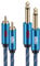 EMK Cable mono de 6,35 mm1/4 a 2RCA, Dual 1/4 TS a Dual RCA Cable de interconexión 2 RCA macho Cable de audio estéreo para amplificadores, teclado, DVD, TV, altavoz (5 m)