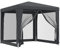 vidaXL Carpa para Fiestas con 4 Paredes de Malla, Cenador para Fiestas Bodas, Toldo Resistente al Agua, Carpa de Jardín Terraza, HDPE Gris Antracita
