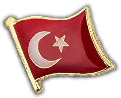 Pin's Drapeau Turquie Flottant - Turc - Drapeaux - qualité de finition - Epingle - Broche - Badge - PINS MOYEN ORIENT