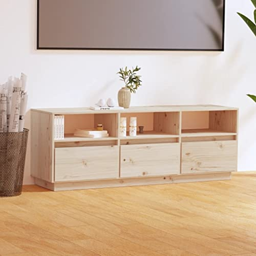 möbelando TV-Board 3013349 aus Kiefer in Natur mit 3 Schubladen und 3 Fächern. Abmessungen (LxBxH) 140x37x50 cm