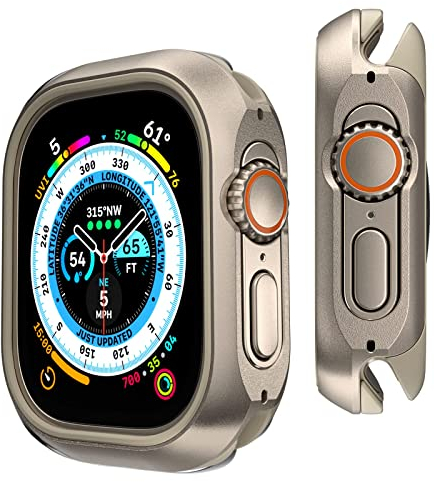 MAGEASY Custodia robusta in alluminio aeronautico per Apple Watch Ultra 2, Apple Watch Ultra 49 mm | Guscio rigido in metallo 2 in 1 con paraurti interno antiurto per la massima protezione, Odyssey -