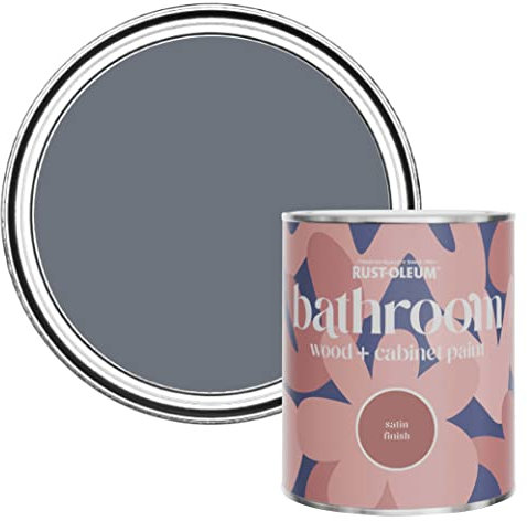 Rust-Oleum Grey Moisture Resistant Bathroom Wood and Cabinet Paint in Satin Finish - Marine Grey 750ml